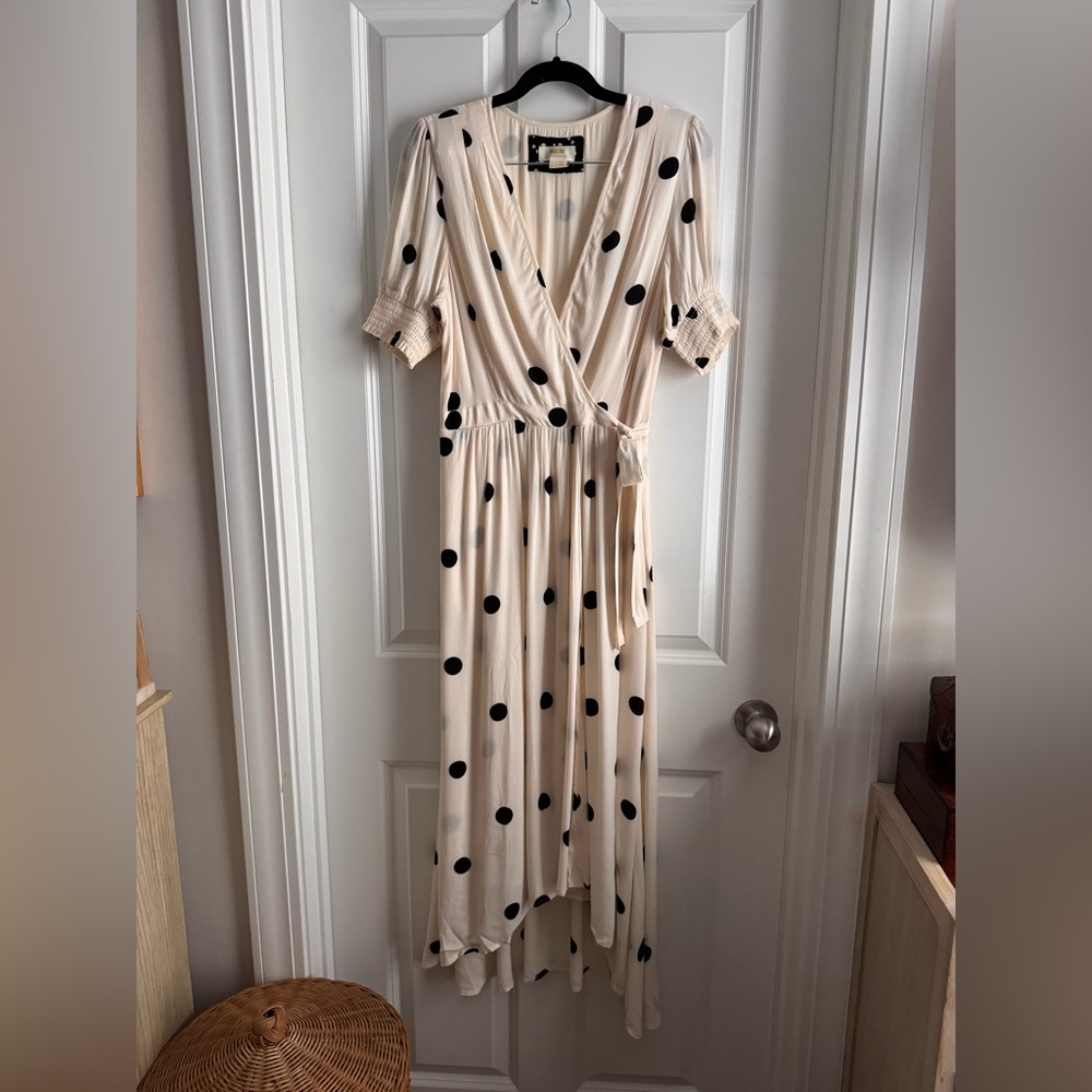 Anthro Maeve white polka dot dress size 8 Anthropologie - Picture 2 of 11